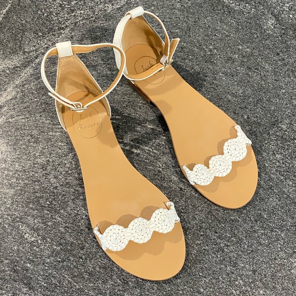 Shoes - Jack Rogers White Daphne Flat Leather Sandal